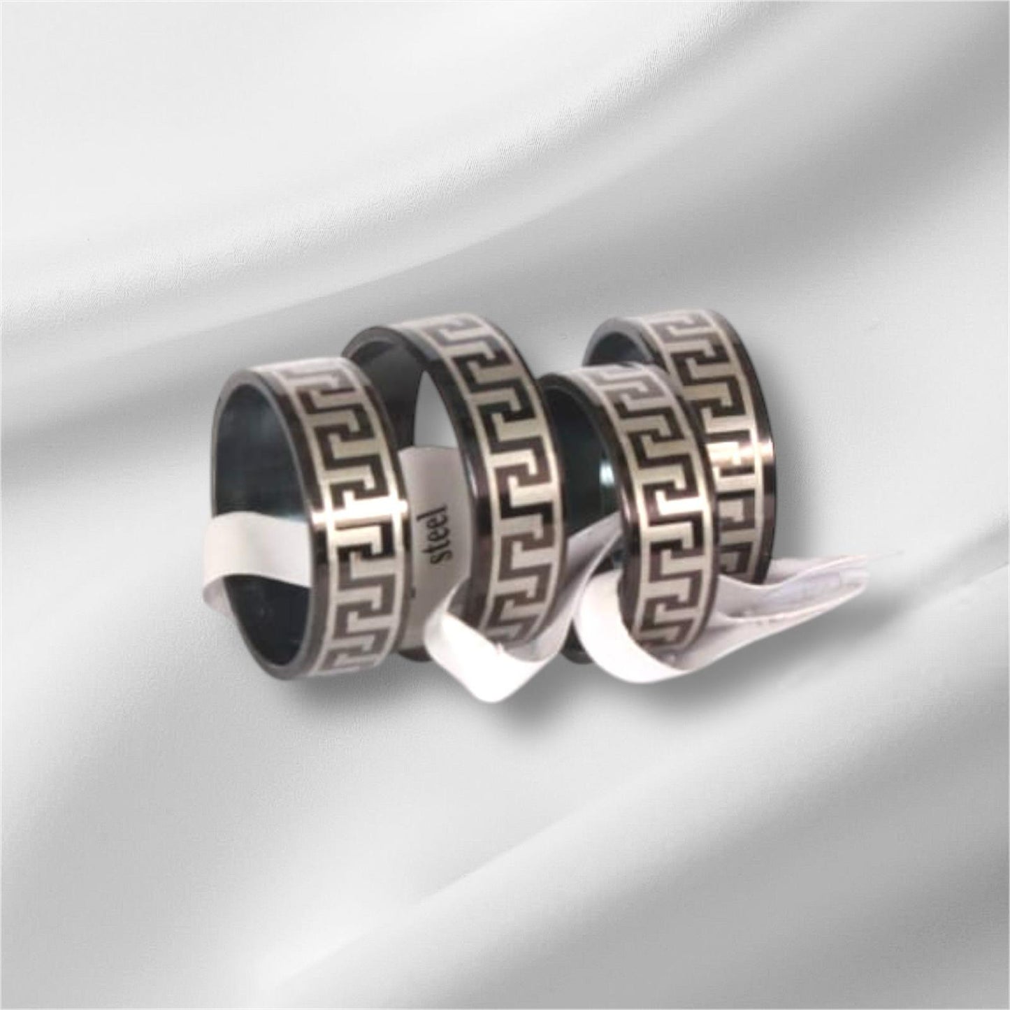 Black Titanium Greek Ring