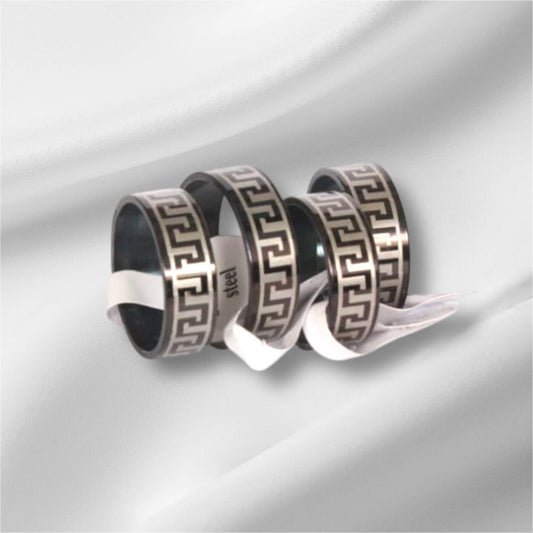 Black Titanium Greek Ring