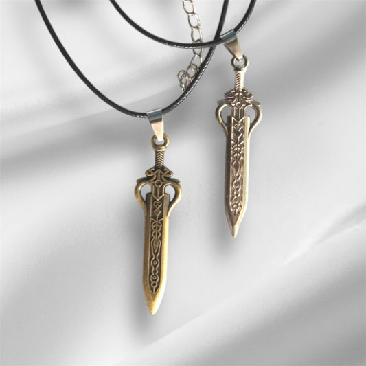 Antique Brass Sword Necklace
